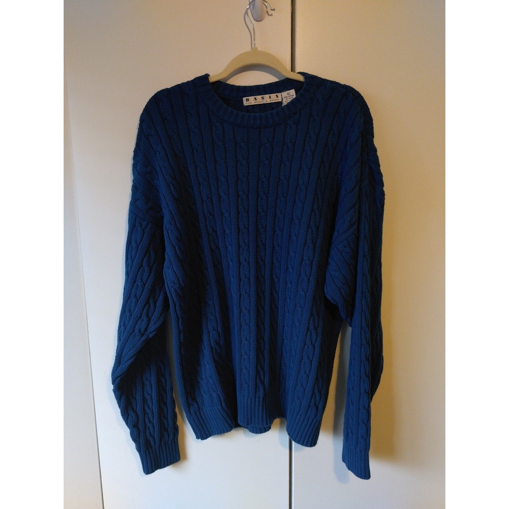 Vintage  Mens Fisherman Cable Knit   Sweater  Size XL  Chunky  Preppy 90s